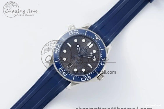 0305 SmartChoice Seamaster Diver 300M ZF 1:1 Best Edition Blue Ceramic Gray Dial on Blue Rubber Strap A 7735